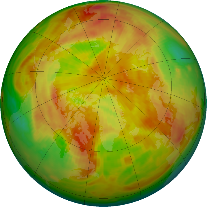 Arctic ozone map for 13 May 1987